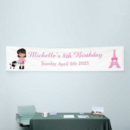 Paris Eiffel Tower Afrikanisches Mädchen Banner (Messeveranstaltung)