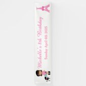 Paris Eiffel Tower Afrikanisches Mädchen Banner (Vertikal)