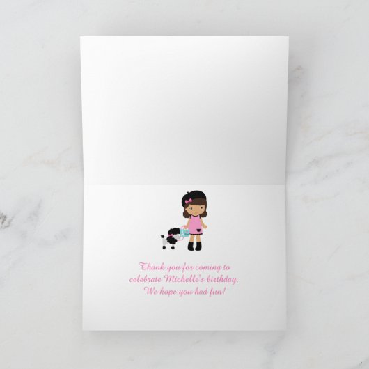 Paris Eiffel Tower Afrikanisches Mädchen Dankeskarte (Innenseite)