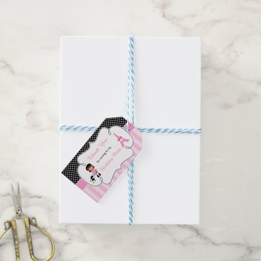 Paris Eiffel Tower Afrikanisches Mädchen Geschenkanhänger (Mit Garn)