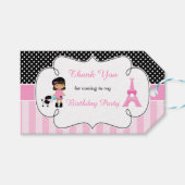 Paris Eiffel Tower Afrikanisches Mädchen Geschenkanhänger (Vorderseite (Horizontal))