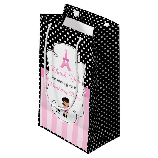 Paris Eiffel Tower Afrikanisches Mädchen Kleine Geschenktüte (Vorderseite Schrägansicht)