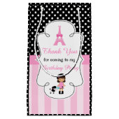 Paris Eiffel Tower Afrikanisches Mädchen Kleine Geschenktüte (Vorderseite)