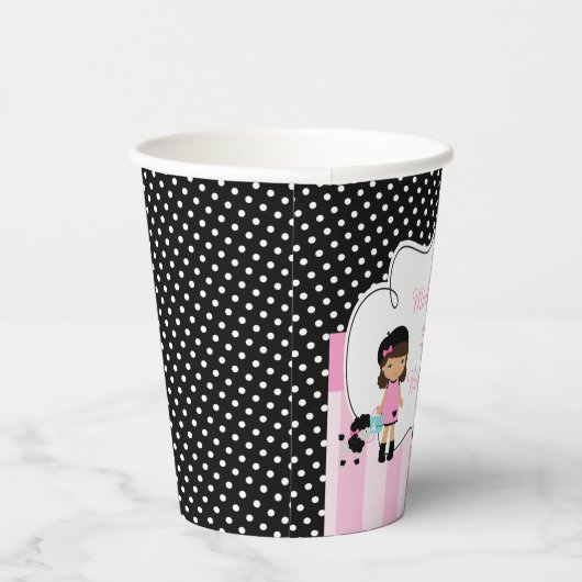 Paris Eiffel Tower Afrikanisches Mädchen Pappbecher (Rechts)