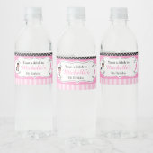 Paris Eiffel Tower Afrikanisches Mädchen Wasserflaschenetikett (Flaschen)