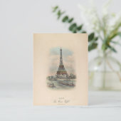 Paris Eiffel Tower Antiquitätenkunst Foto Postkarte (Stehend Vorderseite)