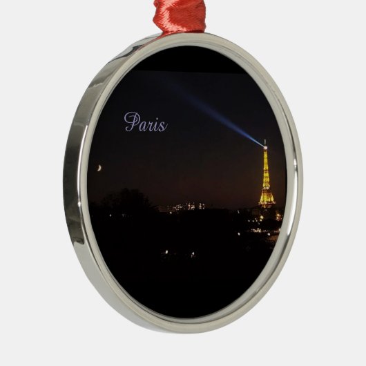 Paris Eiffel Tower at Night Ornament Aus Metall (Rechts)