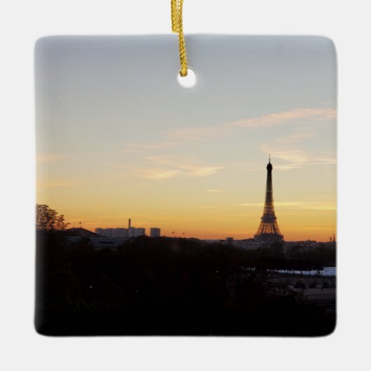 Paris Eiffel Tower at Sunset Christmas Ornament (Vorderseite)