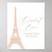 Paris Eiffel Tower Baby Dusche Dessert Bar Sign Poster (Vorne)