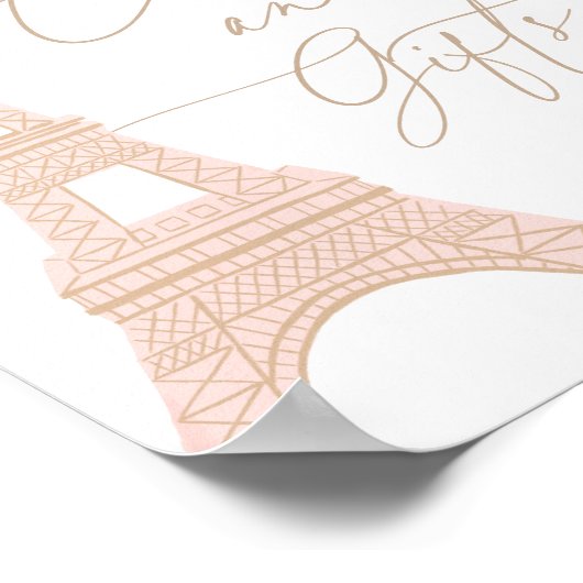 Paris Eiffel Tower Baby Duschkarten und Geschenke Poster (Ecke)