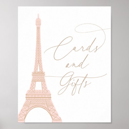 Paris Eiffel Tower Baby Duschkarten und Geschenke Poster (Vorne)