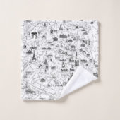 Paris Eiffel Tower Badhandtuch Set (Waschlappen)