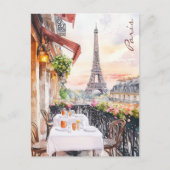 Paris Eiffel Tower Balcony Postkarte (Vorderseite)
