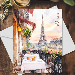 Paris Eiffel Tower Balcony Postkarte