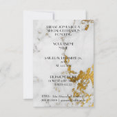 Paris Eiffel Tower Balloons Marble Gold Einladung (Rückseite)