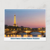 Paris Eiffel Tower bei Sunset Postkarte (Vorderseite)