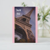 Paris Eiffel Tower Bekanntes Foto für Sehenswürdig Dankeskarte (Stehend Vorderseite)