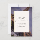 Paris Eiffel Tower Berühmte Sehenswürdigkeit Weddi RSVP Karte (Vorderseite)