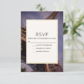 Paris Eiffel Tower Berühmte Sehenswürdigkeit Weddi RSVP Karte (Stehend Vorderseite)