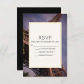 Paris Eiffel Tower Berühmte Sehenswürdigkeit Weddi RSVP Karte (Vorne/Hinten)