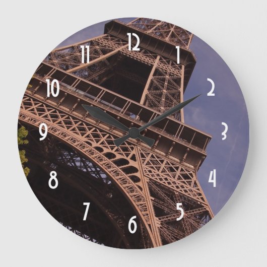 Paris Eiffel Tower Berühmtes Foto für Sehenswürdig Große Wanduhr (Vorderseite)