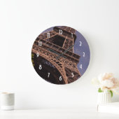 Paris Eiffel Tower Berühmtes Foto für Sehenswürdig Große Wanduhr (Zuhause)