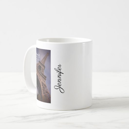 Paris Eiffel Tower Berühmtes Foto für Sehenswürdig Kaffeetasse (Vorderseite Links)