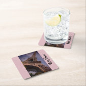 Paris Eiffel Tower Berühmtes Foto für Sehenswürdig Rechteckiger Pappuntersetzer (Vor Ort)