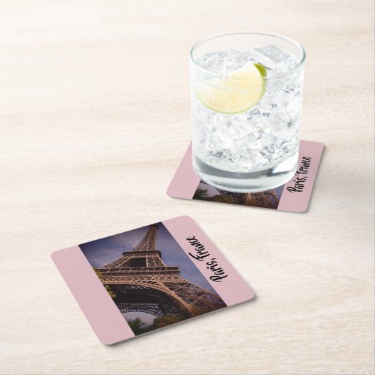 Paris Eiffel Tower Berühmtes Foto für Sehenswürdig Rechteckiger Pappuntersetzer (Vor Ort)