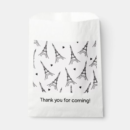 Paris Eiffel Tower Birthday Dusche Party Geschenktütchen (Vorderseite)