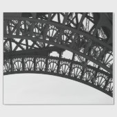 Paris Eiffel Tower Black and White Wrapping Paper Geschenkpapier (Flach)