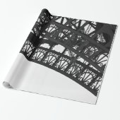 Paris Eiffel Tower Black and White Wrapping Paper Geschenkpapier (Ungerollt)