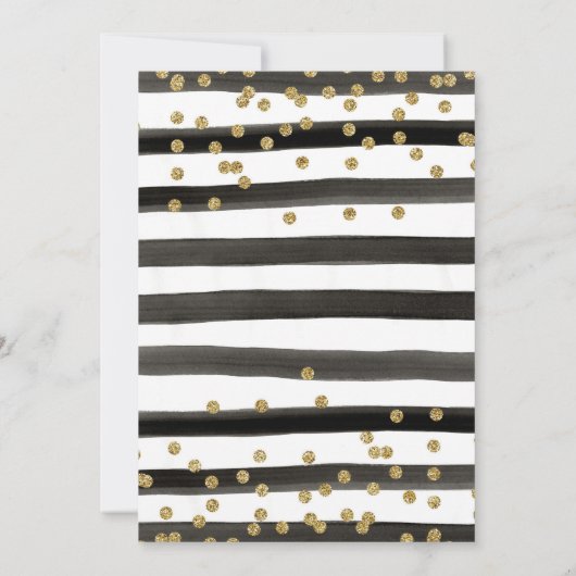 Paris Eiffel Tower Black Gold Brautparty Einladung (Rückseite)