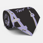 Paris Eiffel Tower Black & Lila Krawatte (Gerollt)