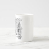 Paris Eiffel Tower Black & White Collage Französis Porzellantasse (Vorderseite)