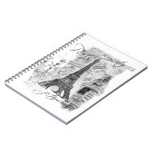 Paris Eiffel Tower Black & White Collage Notizblock (Linke Seite)