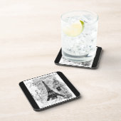 Paris Eiffel Tower Black & White Collage Untersetzer (Rechte Seite)