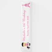 Paris Eiffel Tower Blonde Girl Banner (Vertikal)