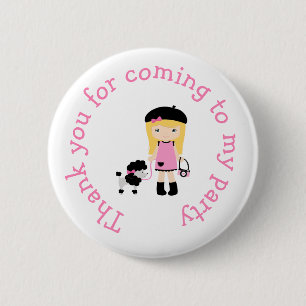 Paris Eiffel Tower Blonde Girl Button