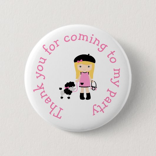 Paris Eiffel Tower Blonde Girl Button (Vorderseite)