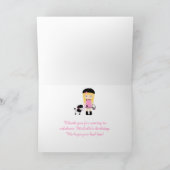 Paris Eiffel Tower Blonde Girl Dankeskarte (Innenseite)