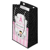 Paris Eiffel Tower Blonde Girl Kleine Geschenktüte (Vorderseite Schrägansicht)