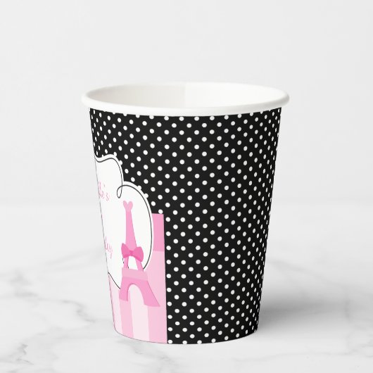 Paris Eiffel Tower Blonde Girl Pappbecher (Links)