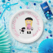 Paris Eiffel Tower Blonde Girl Pappteller (Party)