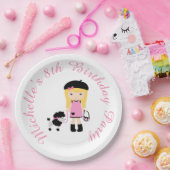 Paris Eiffel Tower Blonde Girl Pappteller (Party)