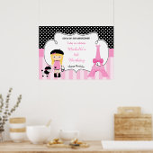 Paris Eiffel Tower Blonde Girl Poster (Küche)