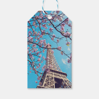 Paris Eiffel Tower Blooms in Springtime Gift Tags Geschenkanhänger