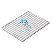Paris Eiffel Tower Blue Text Bow Notizblock (Linke Seite)