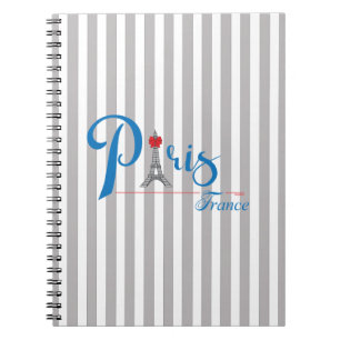 Paris Eiffel Tower Blue Text Bow Notizblock