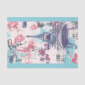 Paris Eiffel Tower Blumenzettel Seidenpapier (Vorderseite)